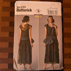 Butterick 6399 - Uncut - Making History - Sizes 14-22 - Drop Waist Dress w/ Bow